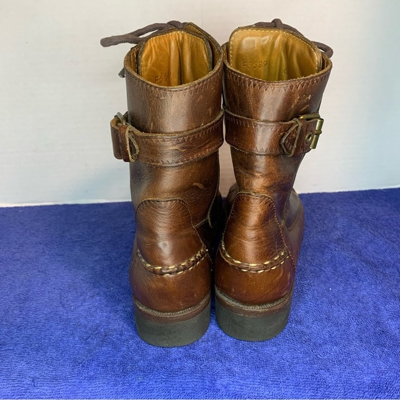 Cole Haan Leather Boots 6M 6 M Narrow Cottage Core Combat Style Ankle — Rare - Picture 4 of 8